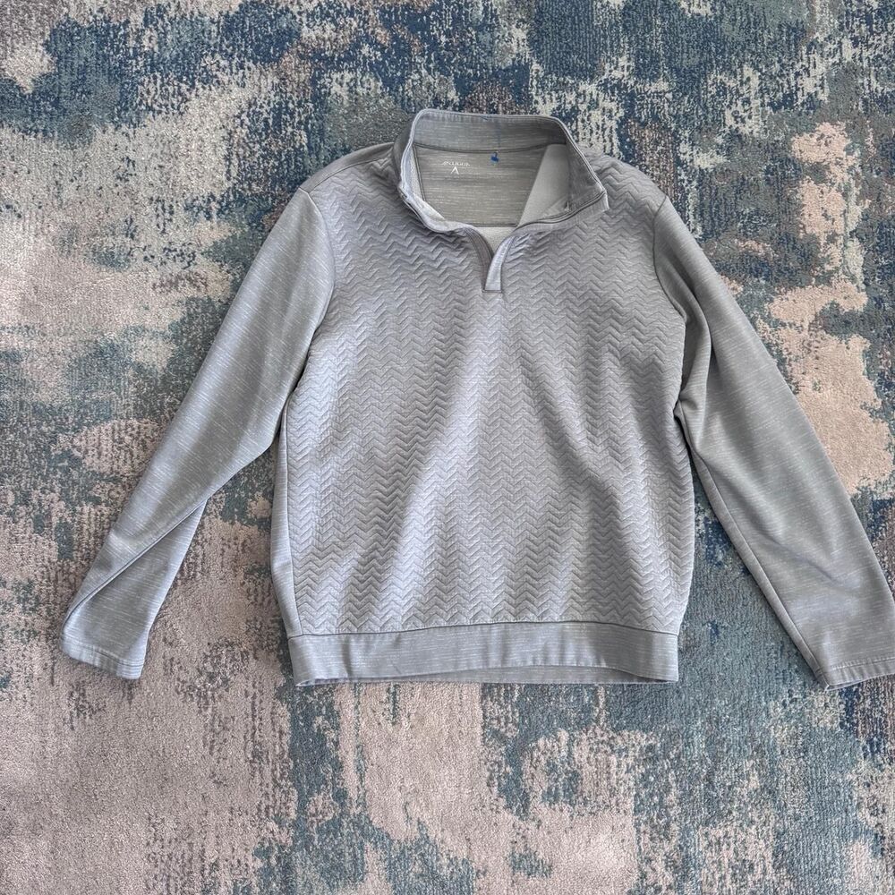 Antigua-apparel Men's Grey quarter zip pullover, Large